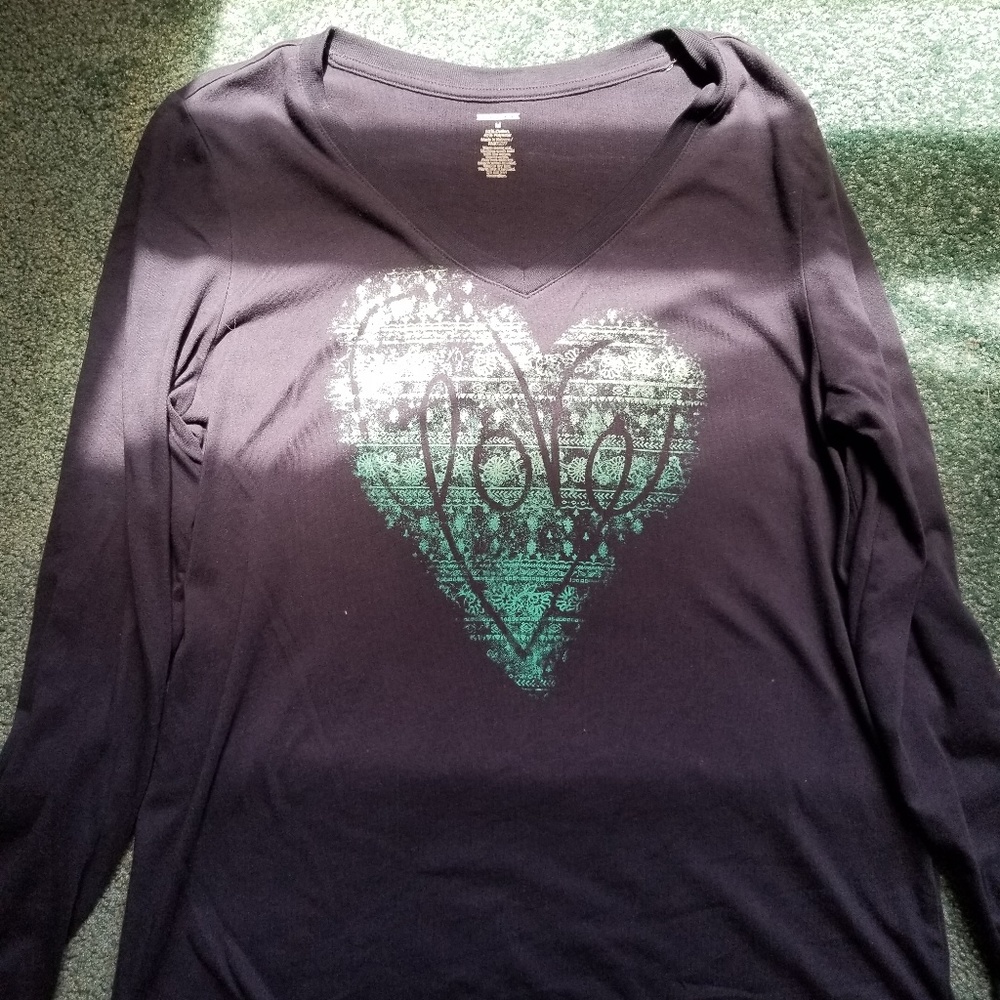 BLUE OMBRE HEART LONGSLEEVE